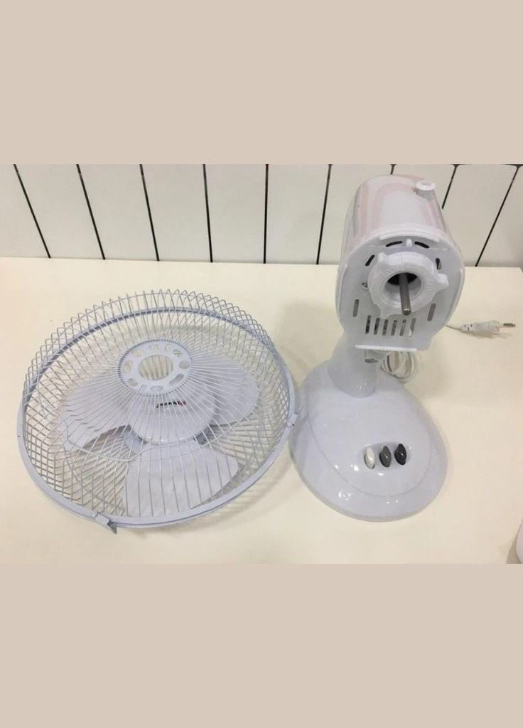 Настольный бытовой вентилятор 30 Вт с решеткой белый (2104618540) Domotec MS-1624 (331605211)