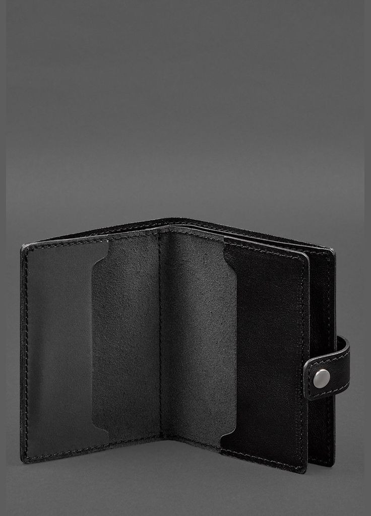 Кожаная обложка-портмоне для военного билета офицера запаса (узкий документ) Чёрная (A-028229) BlankNote (329186693)