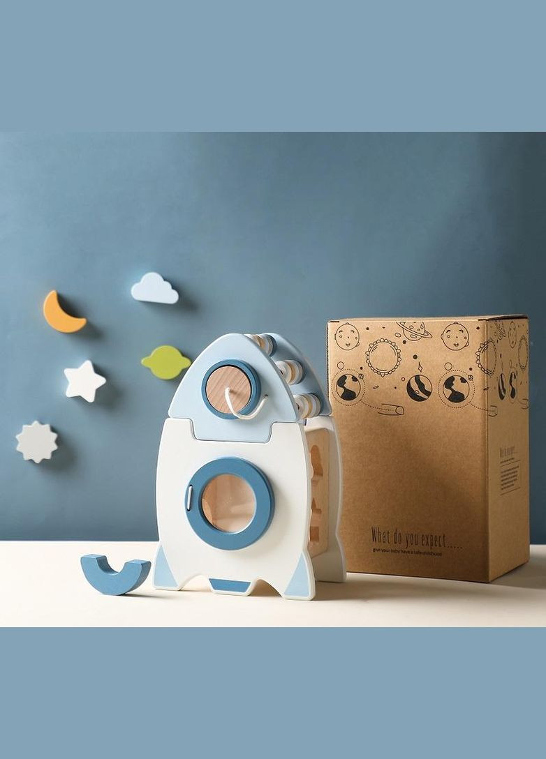 Деревянная игрушка ракета Asaki арт. 7220 Голубой No Brand (302966056)