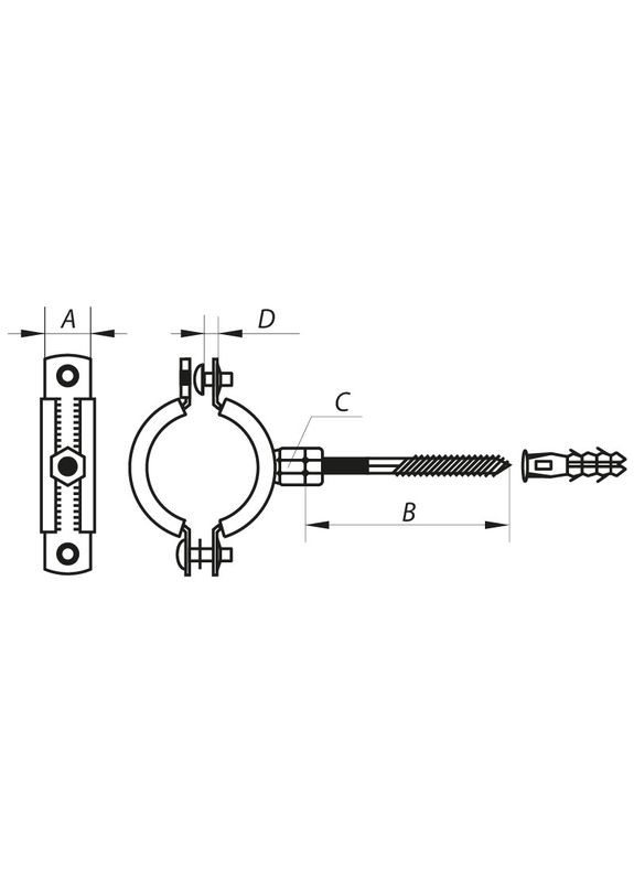 Хомут трубный оцинкованный KCB.10.G 1/2" (20-25) (KR2784) KOER (321205714)