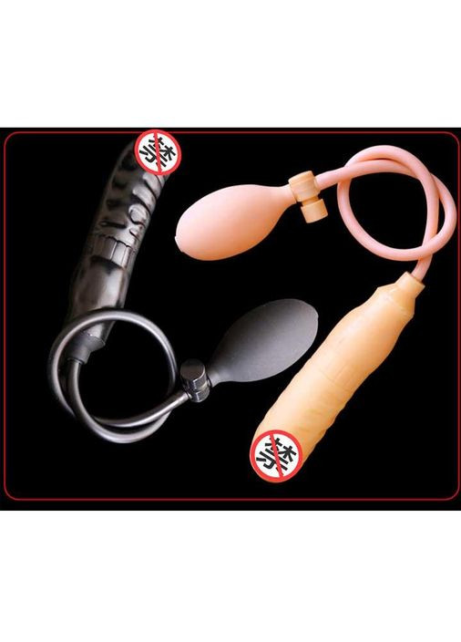 Надувной анальный расширитель дилдо - Чёрный - 12*2,7-4 см – Анальные игрушки No Brand (370612110)