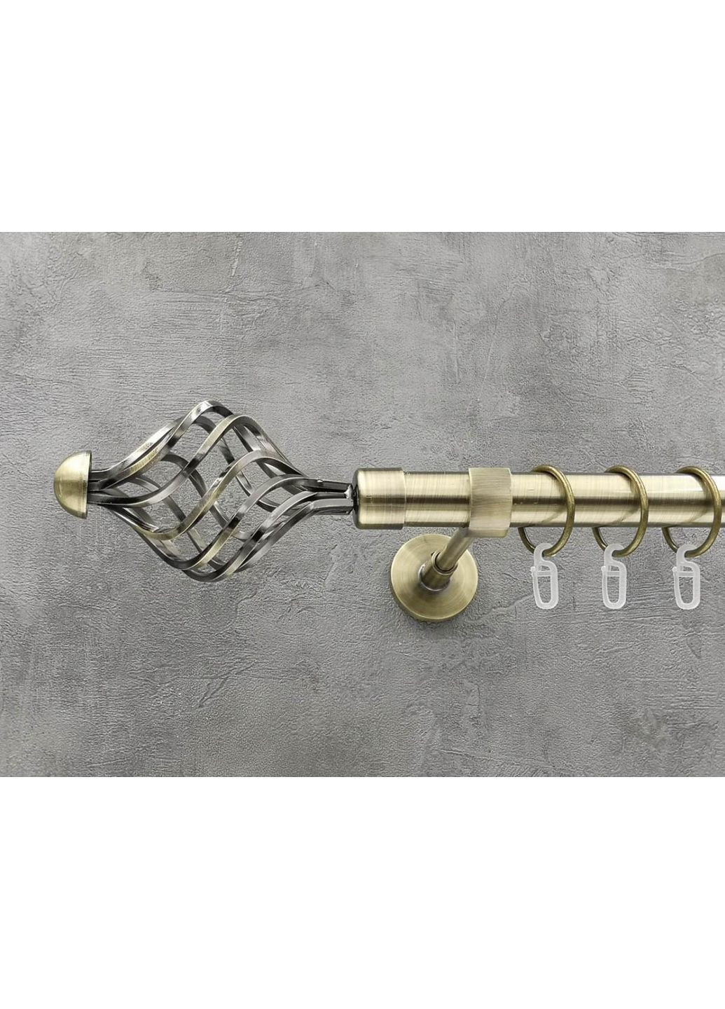 Карниз Арезо гладкая штанга одинарный модерн 25 мм 160 см Антик Quadrum (352782954)