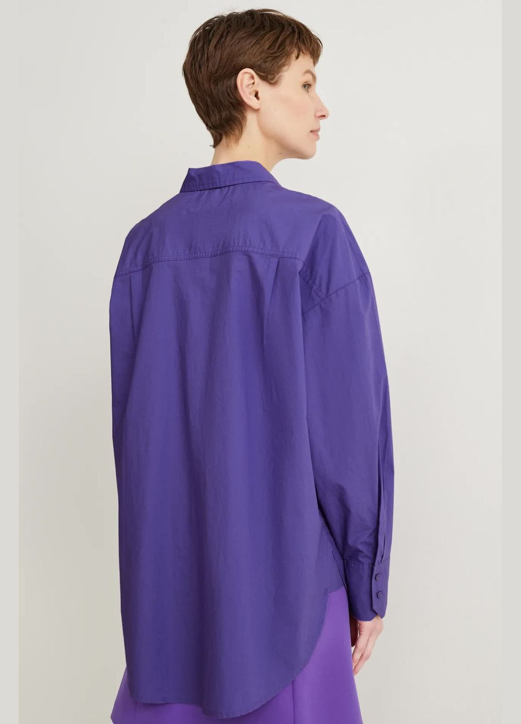 Фиолетовая кэжуал рубашка однотонная C&A