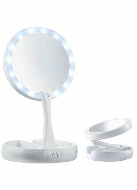 Настільне кругле дзеркало для макіяжу Live Makeup G3 з Led підсвічуванням та тримачем для телефону (2104618612) No Brand (344465705)