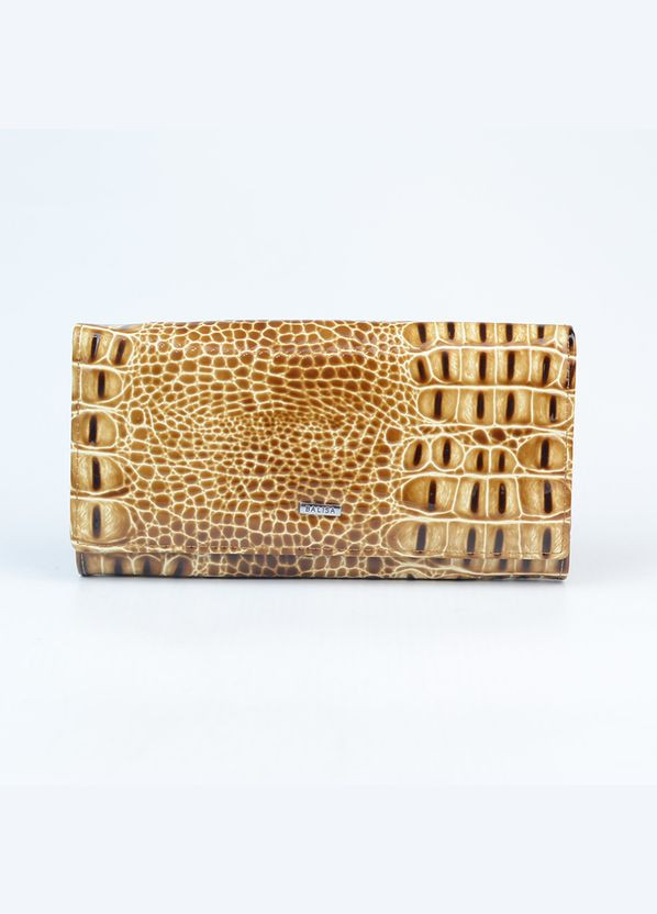Бежевий лаковий жіночий шкіряний гаманець під рептилію на кнопці Balisa (305821976)