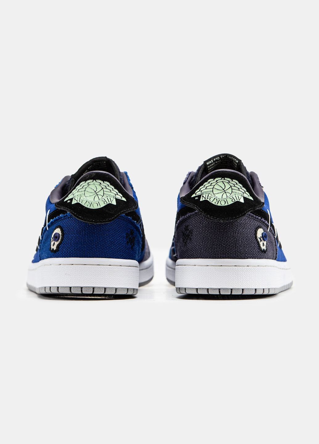 Синие демисезонные кроссовки мужские и женские nike air jordan 1 low voodoo alternate blue black | найк аир джордан 1 низкие синие черные No Brand