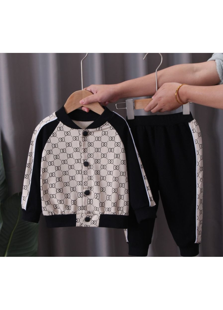 Чорний демісезонний дитячий з двунитки брючний No Brand костюм