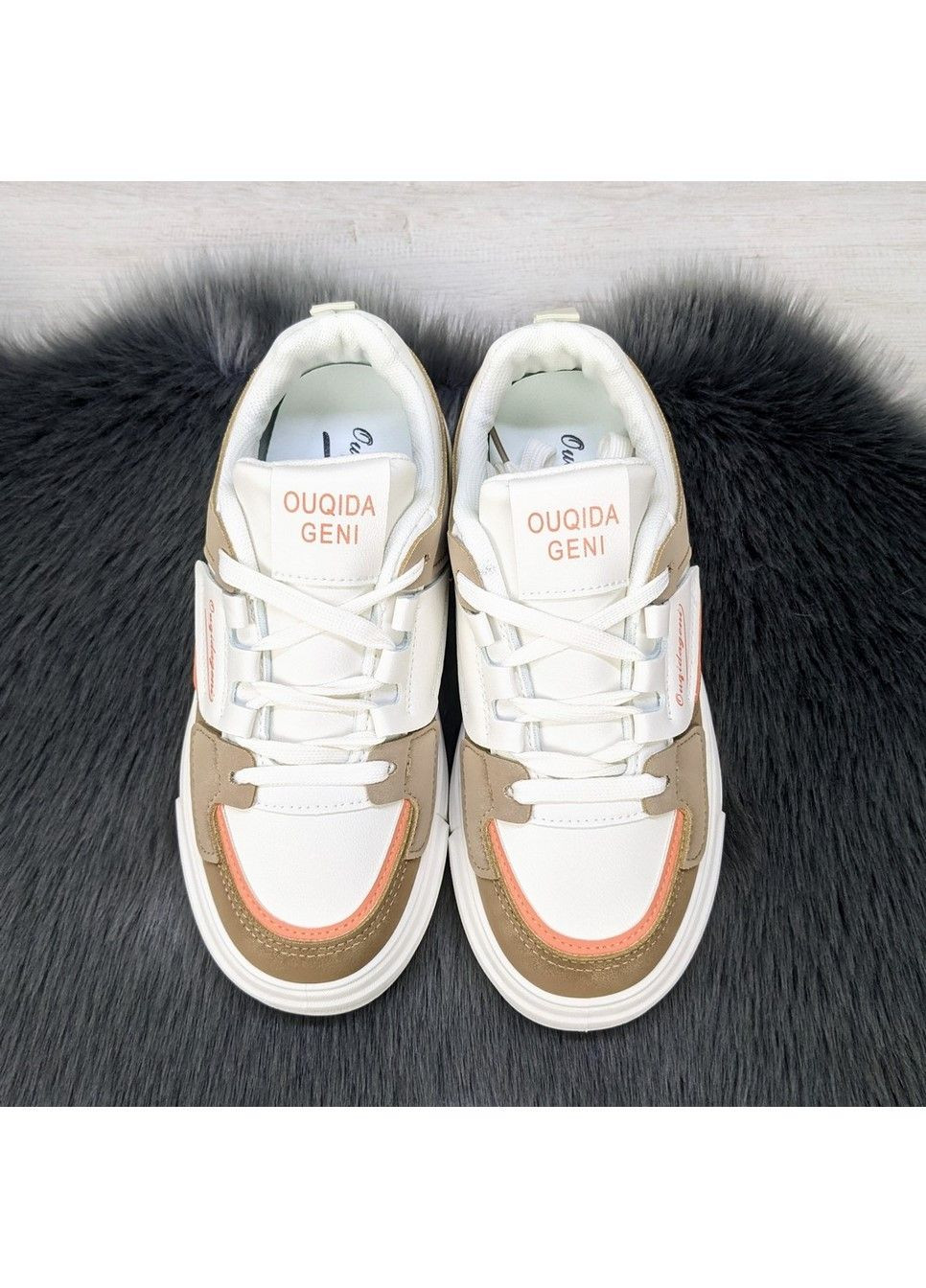 Кроссовки женские демисезонные эко-кожа Fashion бежевые демисезоны (299808492)