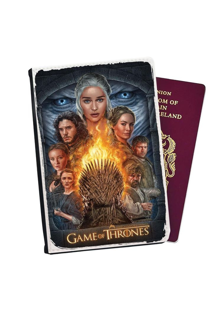 Портмоне Сериал Game of Thrones Игра престолов Обложка на паспорт, автодокументы с отсеками #004 Черный No Brand (317553103)