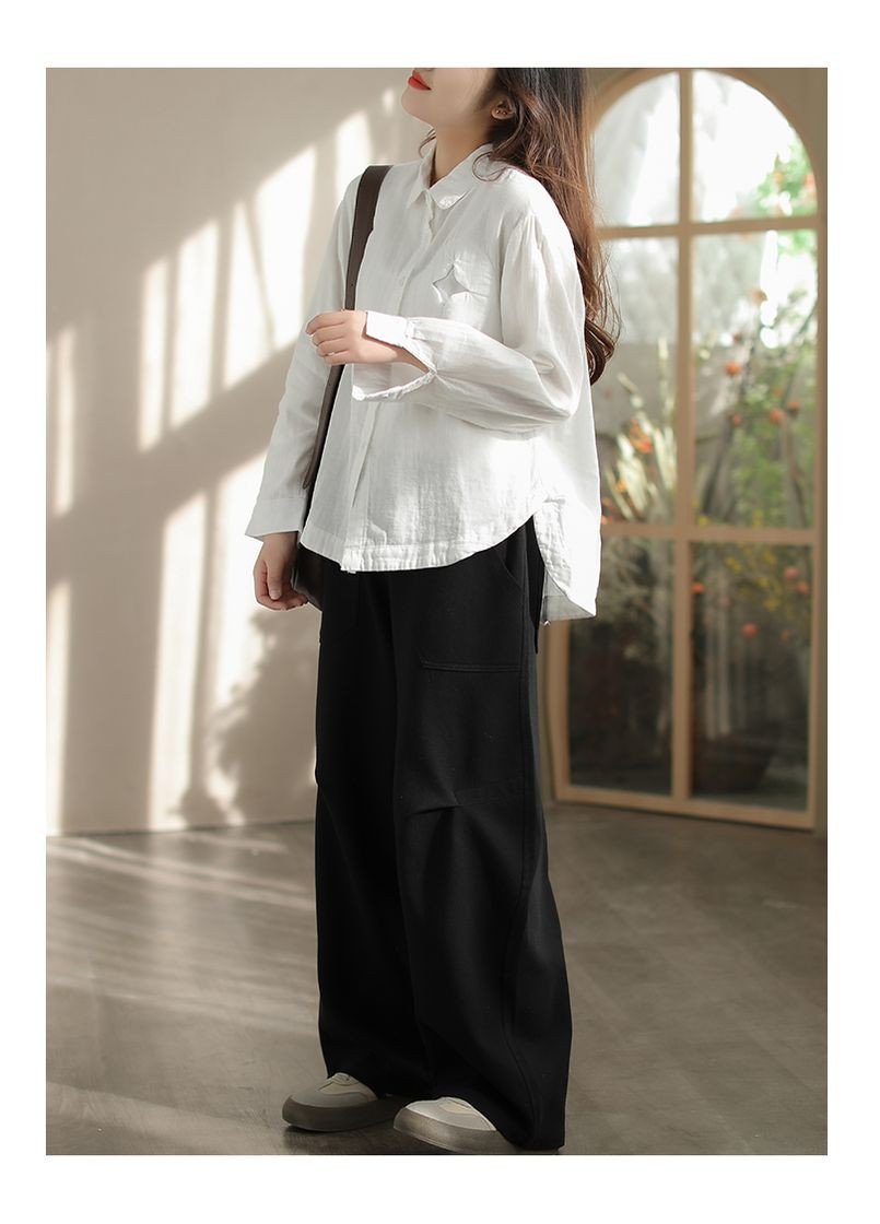 Белая спортивная, классическая, повседневный, кэжуал рубашка однотонная No Brand с длинным рукавом