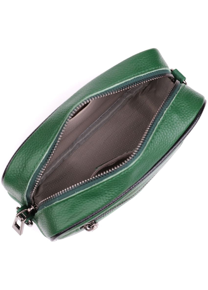 Стьобана жіноча сумка з натуральної шкіри зелений 22857 Vintage (329197726)