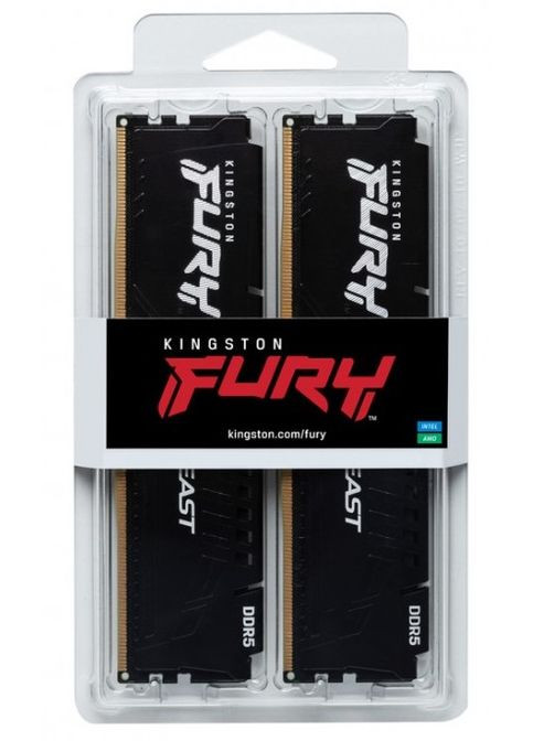 Модуль пам`яті DDR5 2x8GB/6000 Fury Beast Black (KF560C30BBEK2-16) Kingston (336958418)