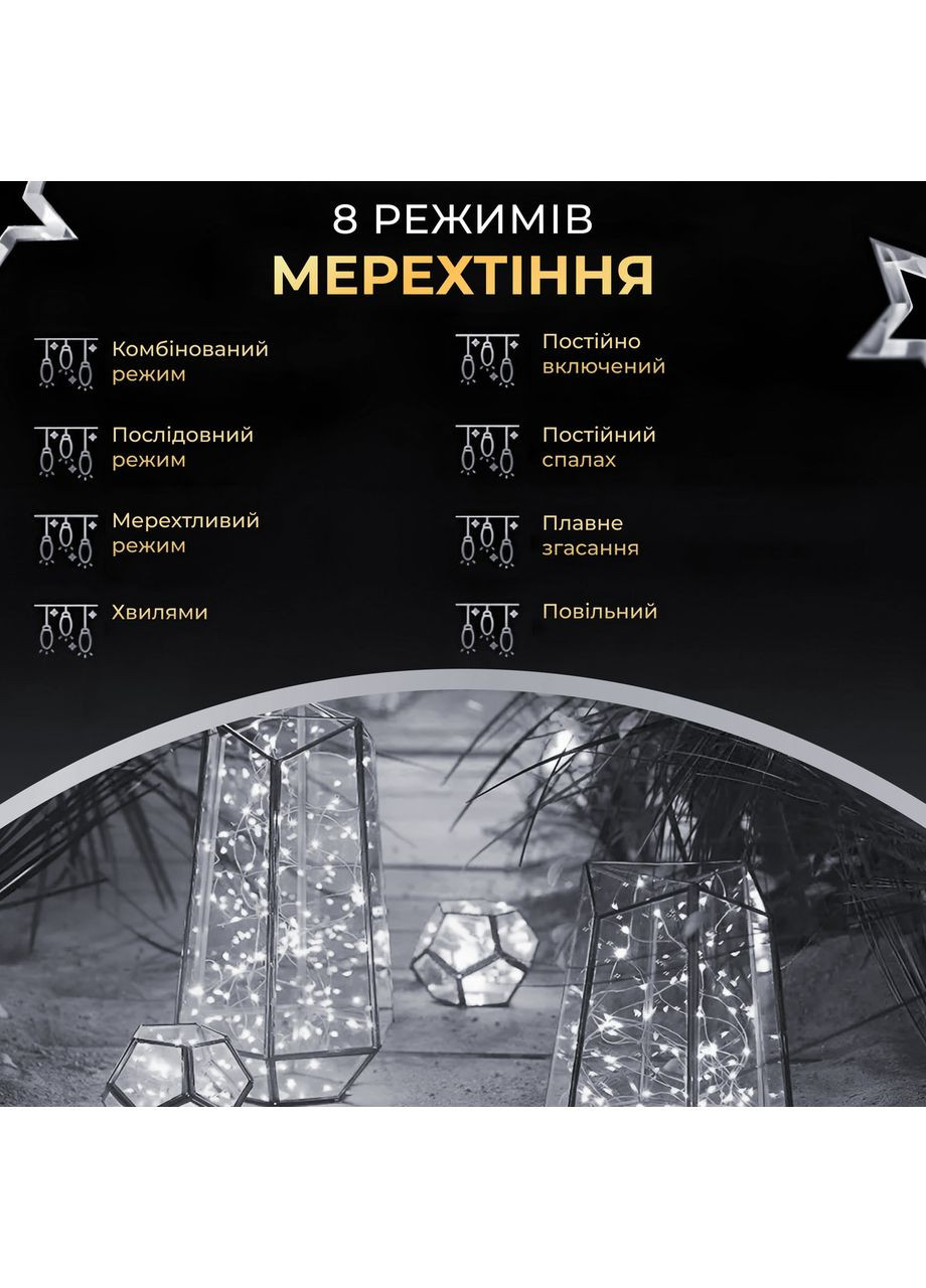Гірлянда роса на пульті 200 метрів на 2000 led світлодіодів крапля на зеленому дроті біла 2000L200MGW (A-033159) Garlando (366239201)