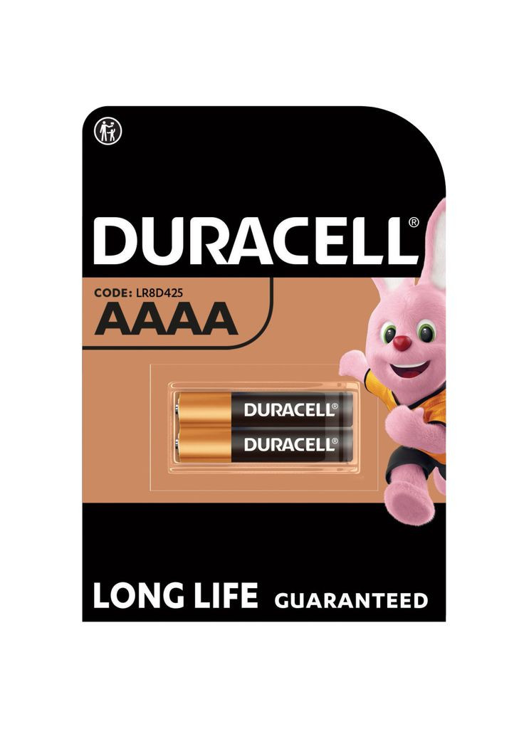 Батарейка AAAA специальная щелочная LR8D425 1,5V, 2 шт. в упаковке (m475367) Duracell AAAA спеціальна лужна LR8D425 1,5V, 2 шт. в упаков (367064223)
