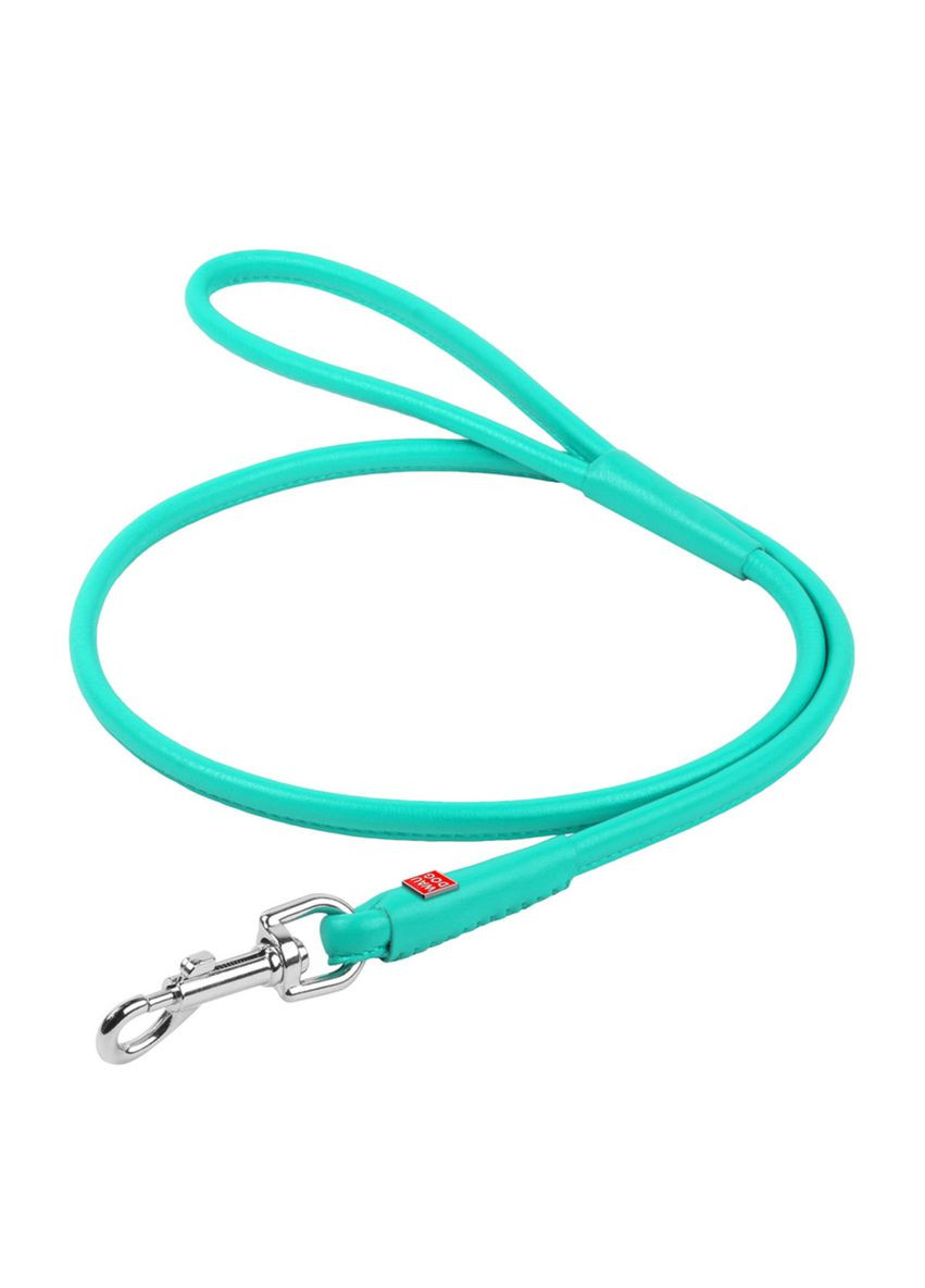 Повідець для собак шкіряний Glamour Круглий Д 4 мм Д 122 см Ментоловий WAUDOG (279562689)
