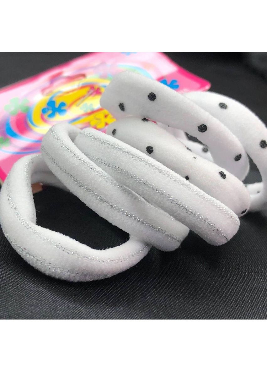 6 шт. - Набор резиночки бесшовные 4 см. - Белый микс №3 Plus-plus (352746622)