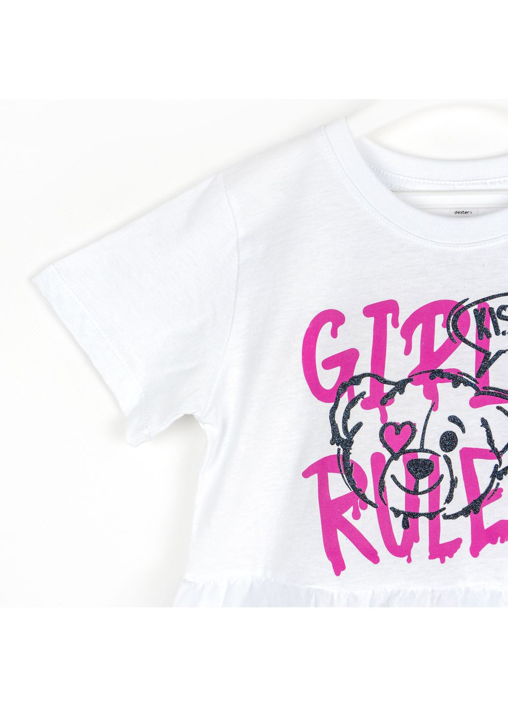 Белое платье для девочки dexter`s с принтом girls rules dexter's (368765242)