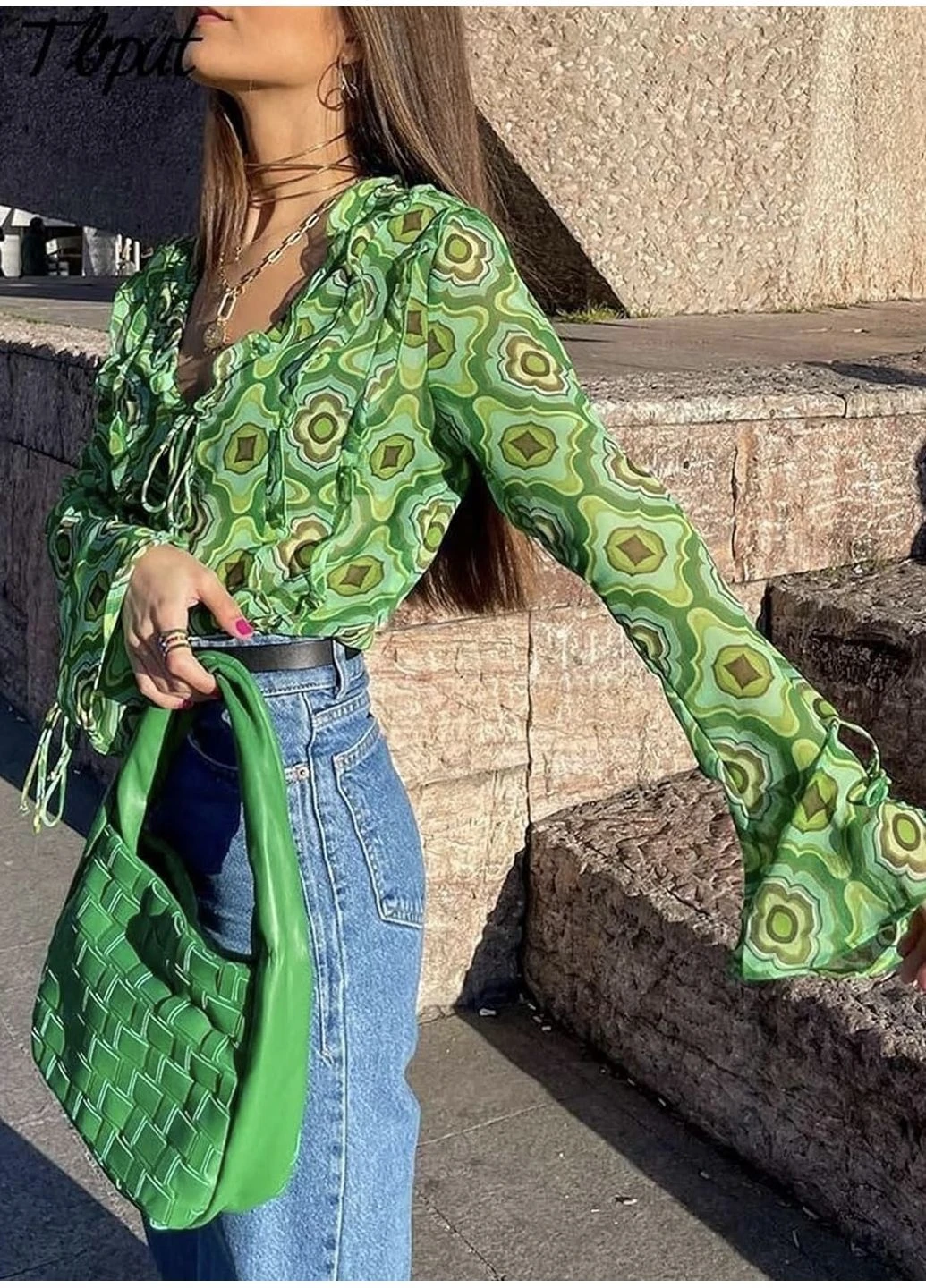 Зелёная блуза Zara
