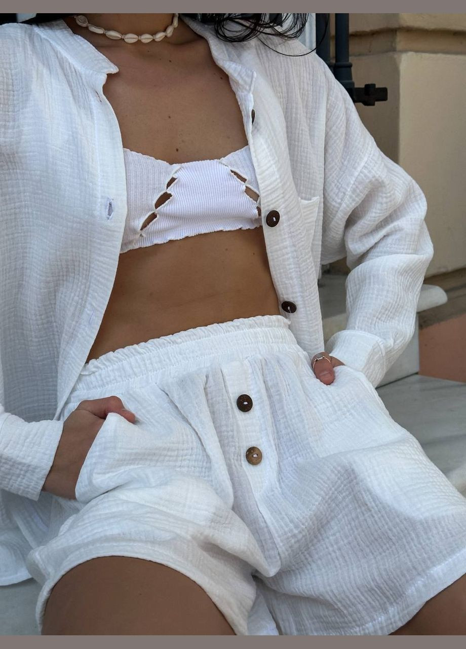 Муслиновый костюм с шортами и рубашкой Adelante (331022668)