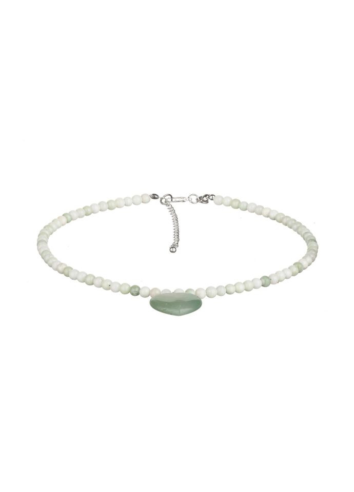 Чокер из нефрита с подвеской каменное сердце 5210 LeBijou (368559325)