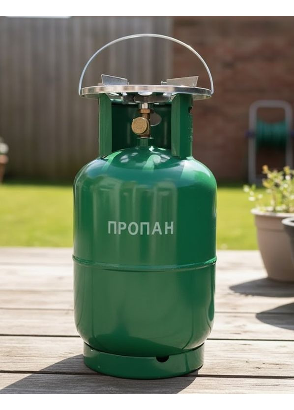 Комплект газовий балон 12 л і пальник для кемпінгу та відпочинку Зелений (2104618808) No Brand (370605117)