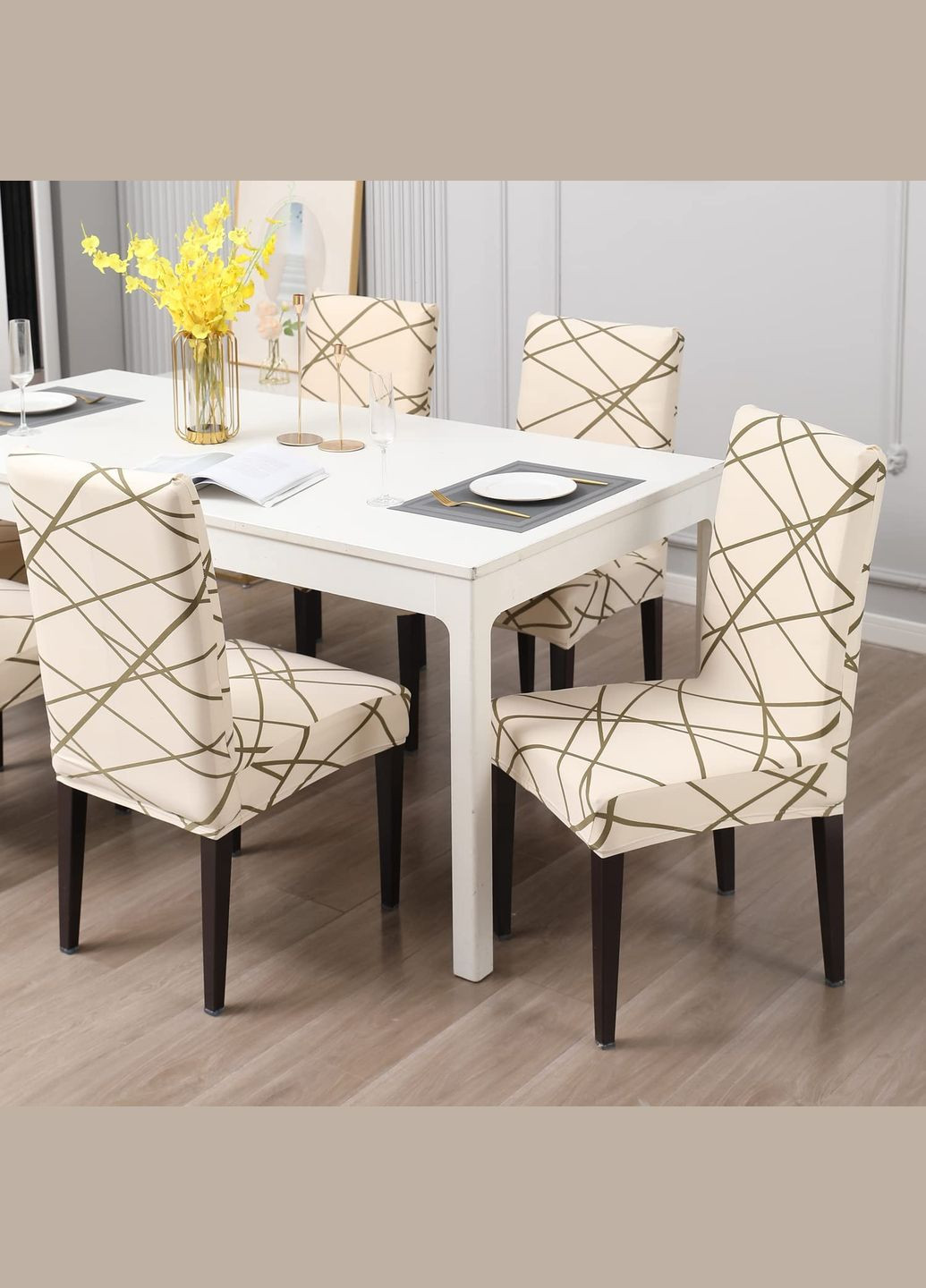 Чехол на стул универсальный трикотажный 012 Love You (306459465)