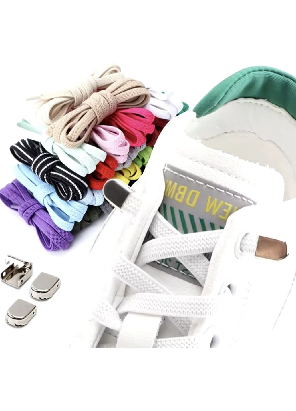 Еластичні шнурки без зав'язок з металевими фіксаторами China (345751205)
