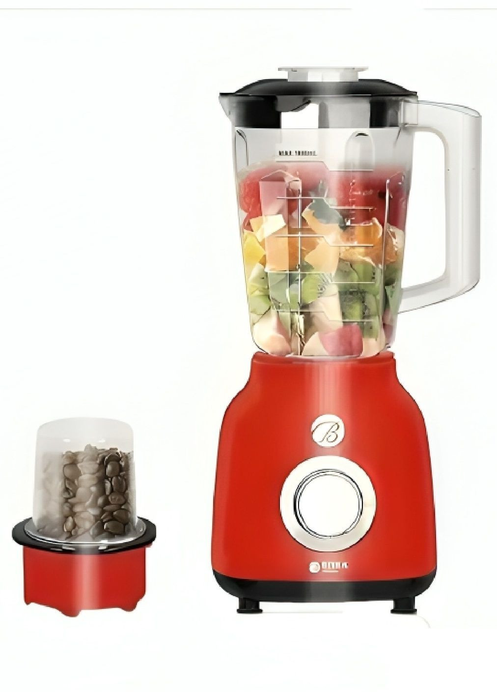 Блендер измельчитель стационарный с прорезиненными ножками импульсным и турбо режимом 1200 Вт 1,5 л (477858-Prob) Красный Unbranded (300430735)