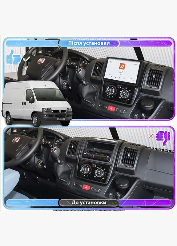 Штатная магнитола для Fiat Ducato II 2006-2011 экран 9" 4/64 QLED CarPlay 4G Wi-Fi GPS 360 Prime 5шт Lesko (336204937)