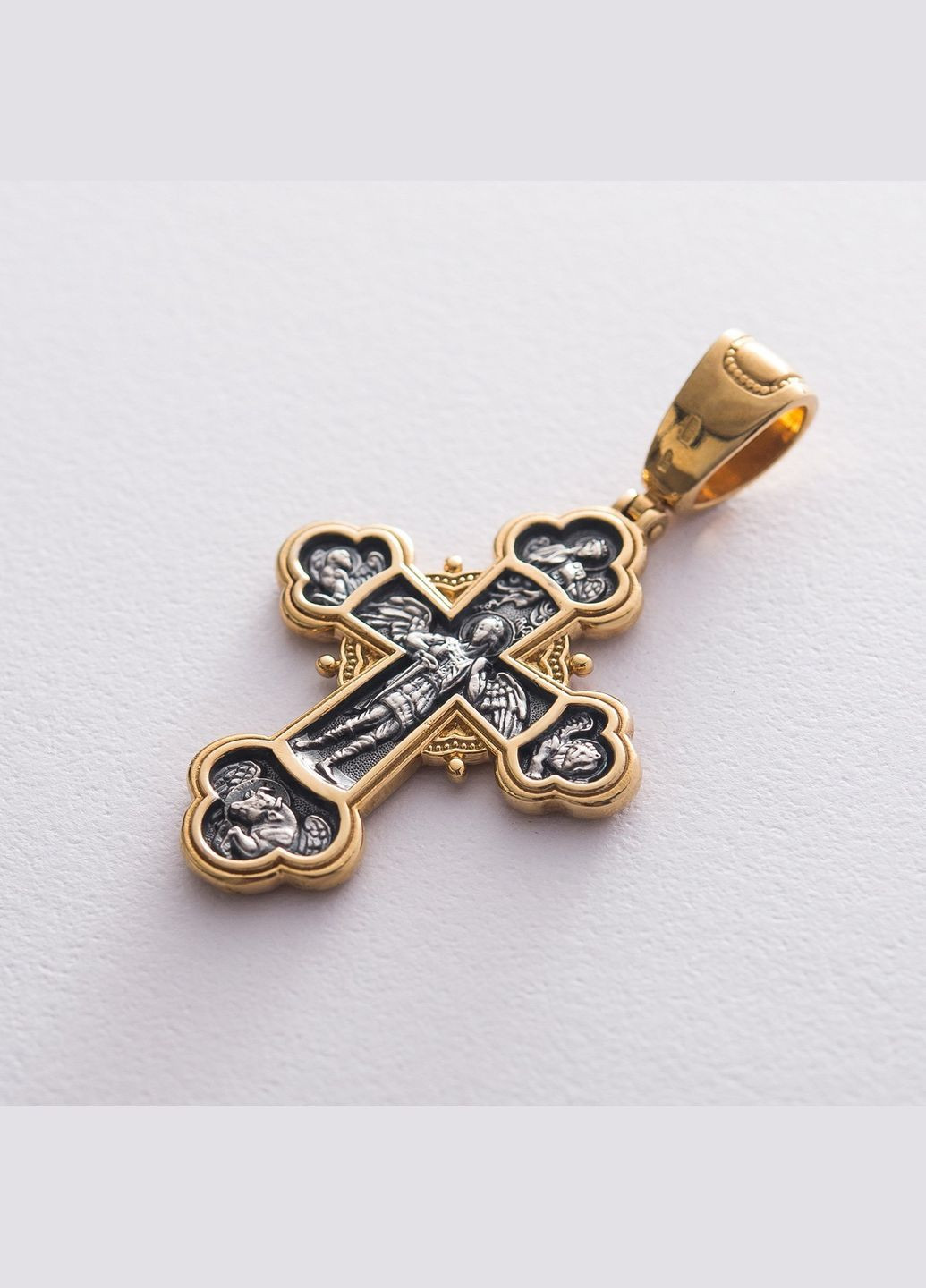 Срібний хрест Розп'яття Христове. Архангел Михаїл 132227 Oniks (264022616)