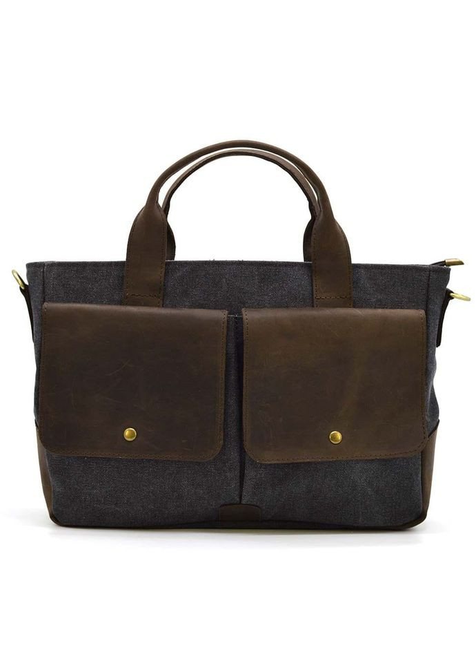 Мужская сумка из конваса и лошадиной кожи RGc-3990-3md серая TARWA (329151657)