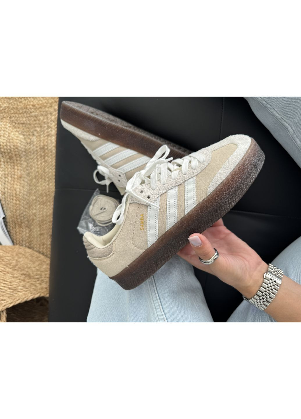 Комбіновані Осінні кросівки чоловічі adidas samba linens адідас самба No Brand