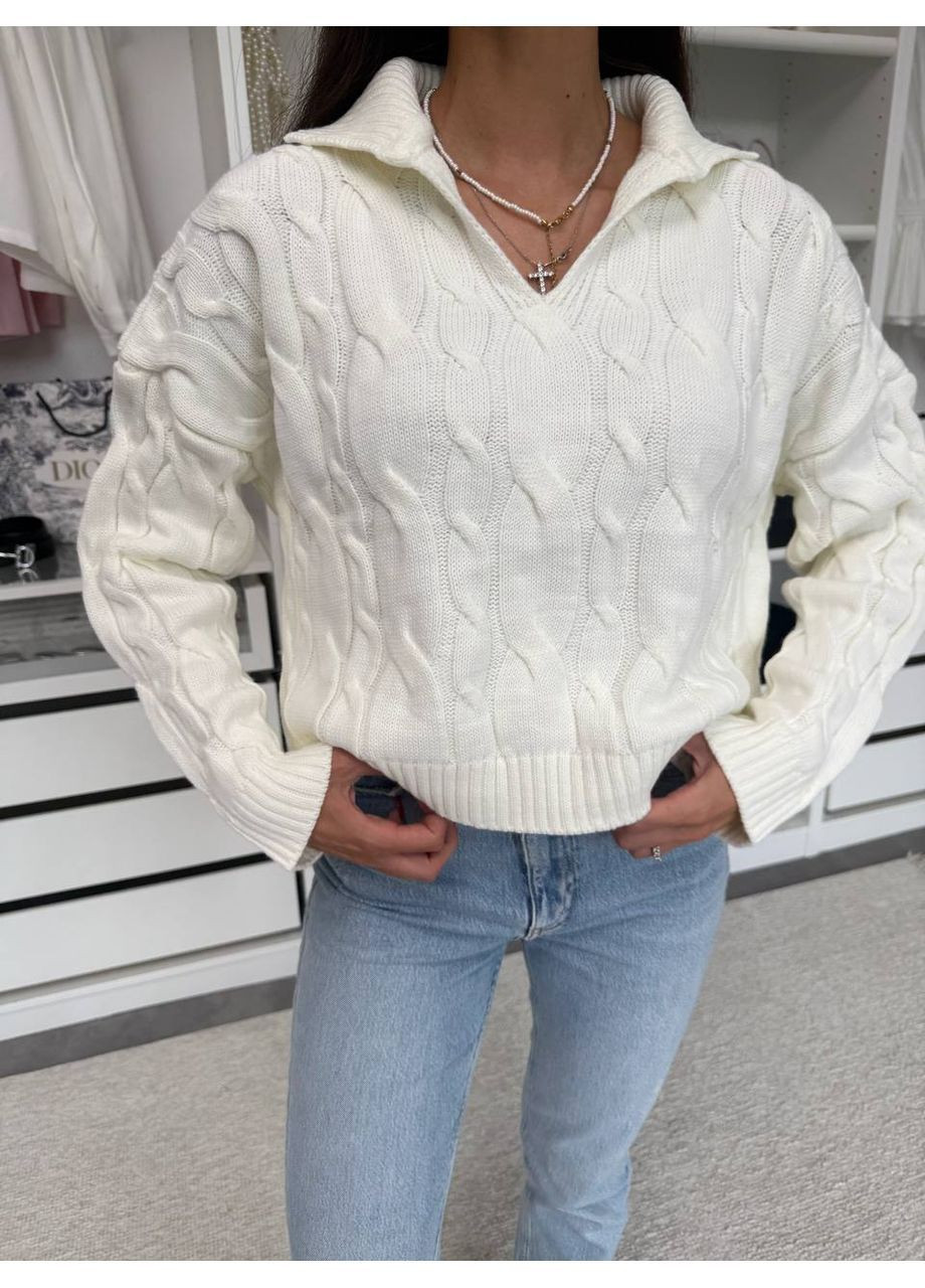 Молочный женский свитер турция Osoblyva