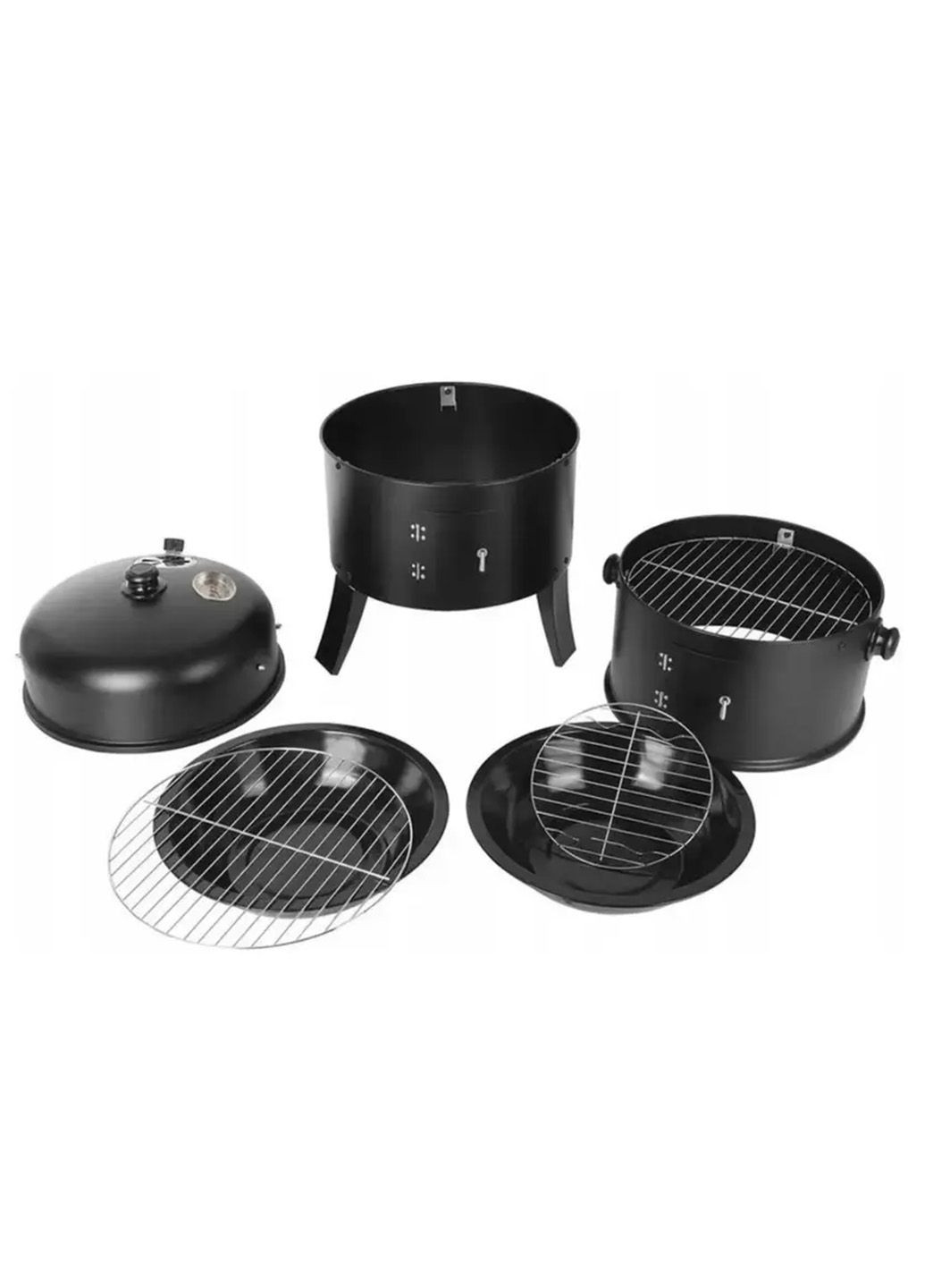 Гриль-коптильня угольная Garden Line, черный. Садовый гриль на углях для дачи. Коптилка домашняя,универсальная No Brand Garden Line BBQ5306 (345707454)