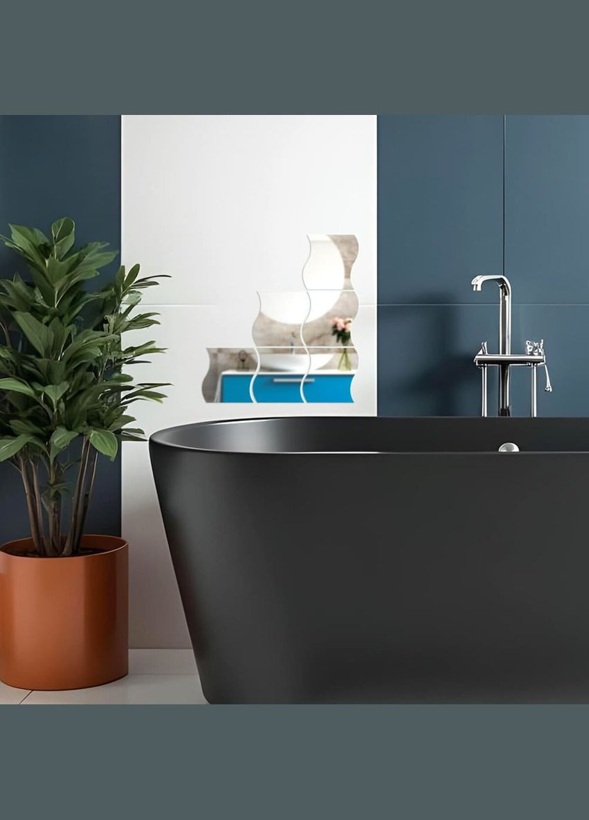 Дзеркальний декор акриловий самоклеючий 120*80мм срібло, 6шт (D) SW-00002509 Sticker Wall (370944103)