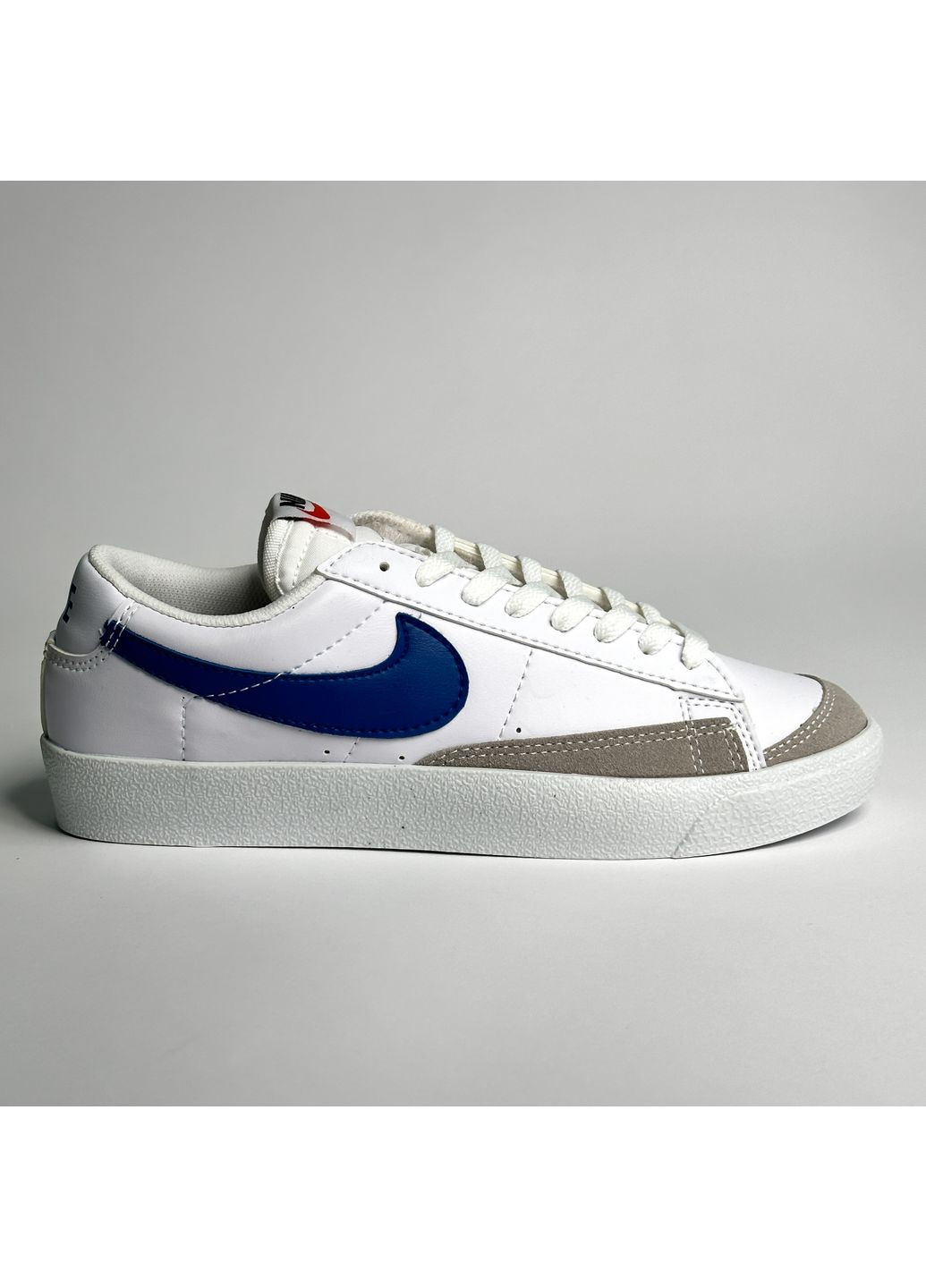 Білі Осінні кросівки чоловічі nike blazer low white / blue найк блейзер No Brand
