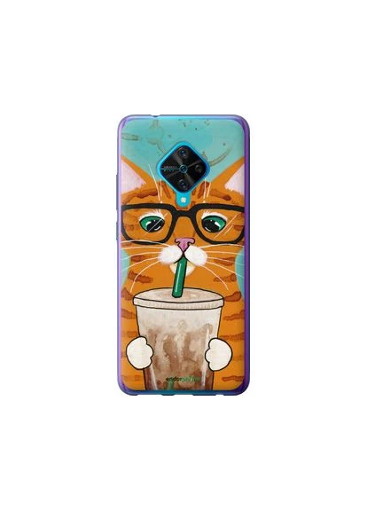 Чехол на Vivo V17 Зеленоглазый кот в очках "4054u-1819-2448" Endorphone (362606170)