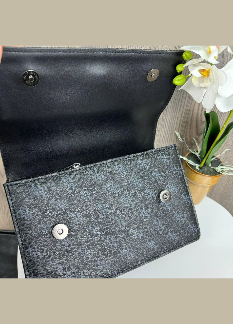 Якісна жіноча мінісумочка клатч на ланцюжку стиль Guess чорна сумка на плече No Brand (334731170)