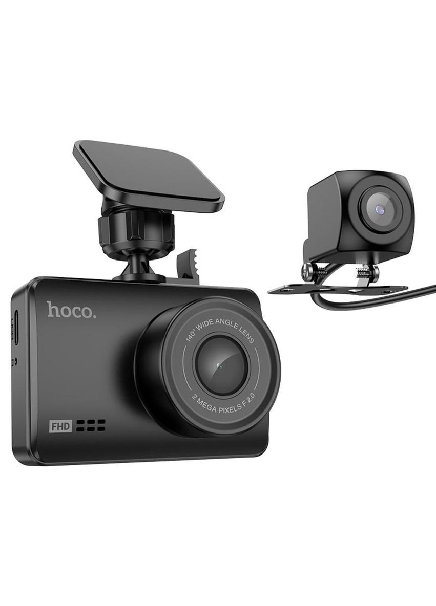 Відеореєстратор Driving recorder with display(dual-channel) Black Hoco DV3 (329996901)