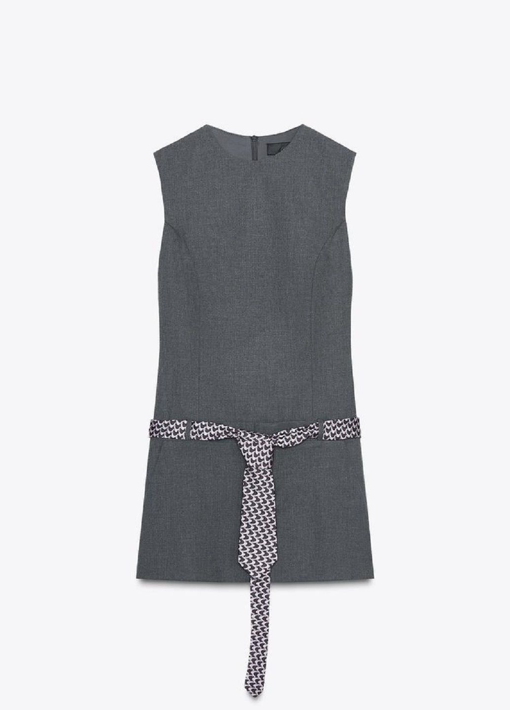 Серое платье Zara однотонное