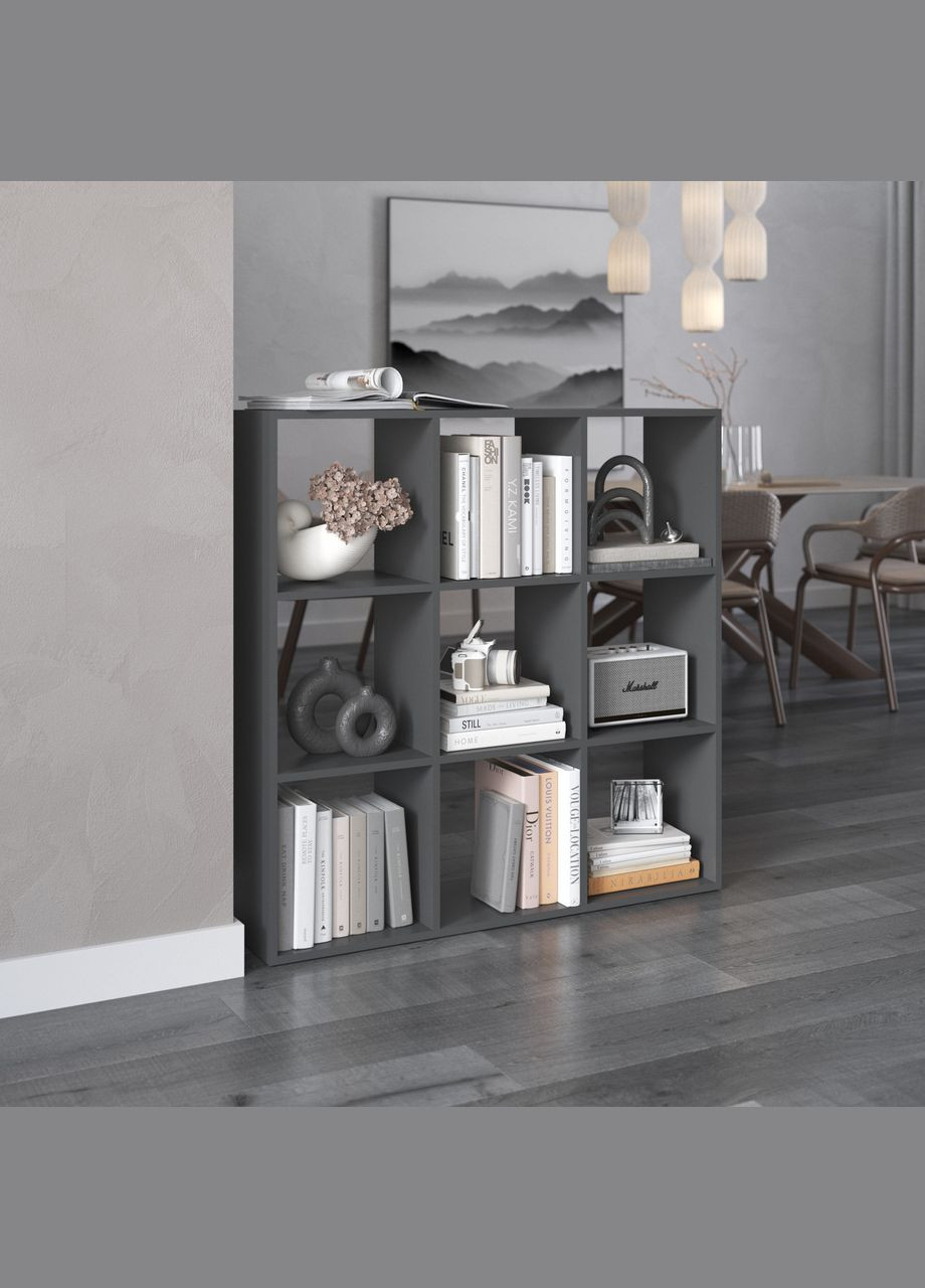 Стеллаж на 9 ячеек, полка для книг и игрушек, книжный шкаф M-20 VAYS (372655439)