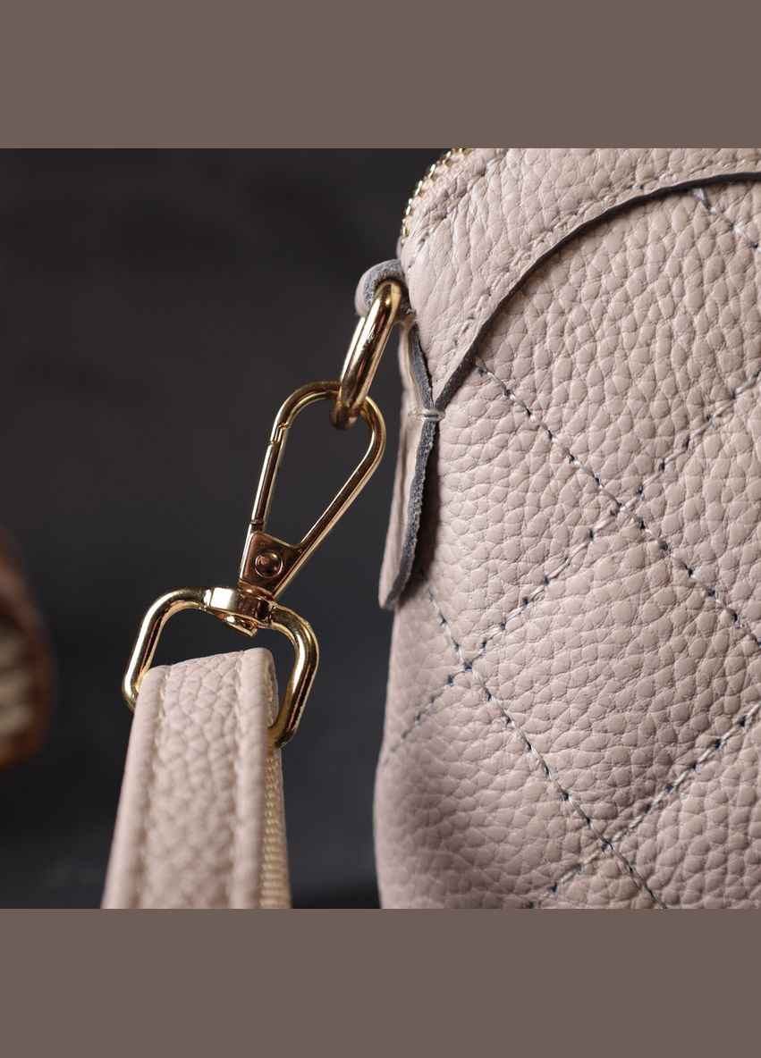 Сумка женская через плечо кожаная стеганая 22316 Белая Vintage (302008041)