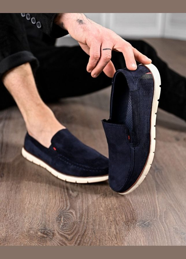 Синій Літні чоловічі лофери сині No Brand