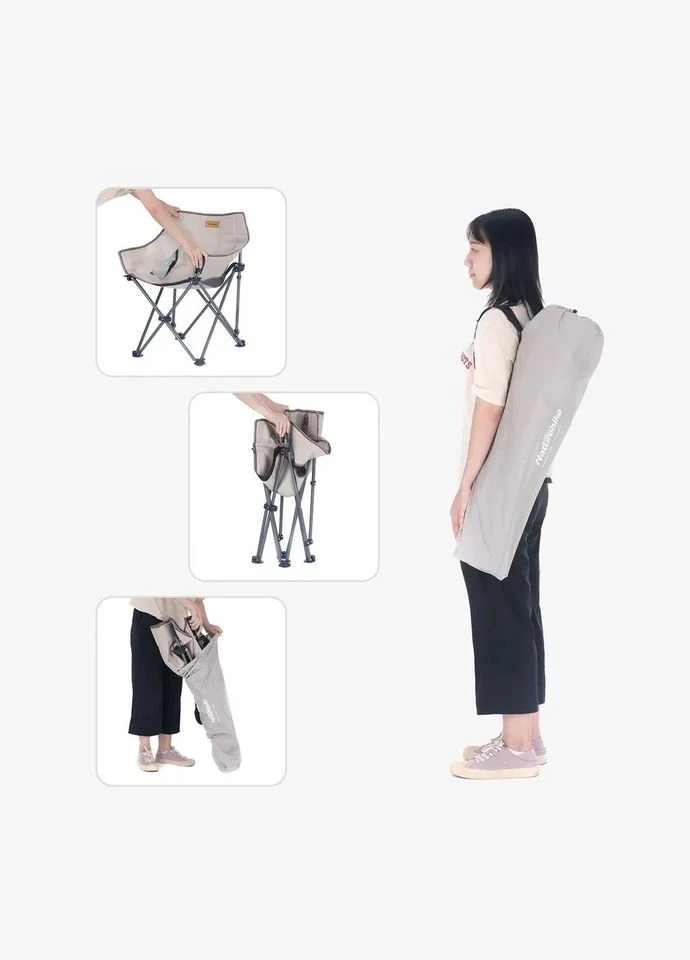 Крісло складане NH20JJ022 600D Oxford Cotton / сталь, чорний Naturehike (398218307)