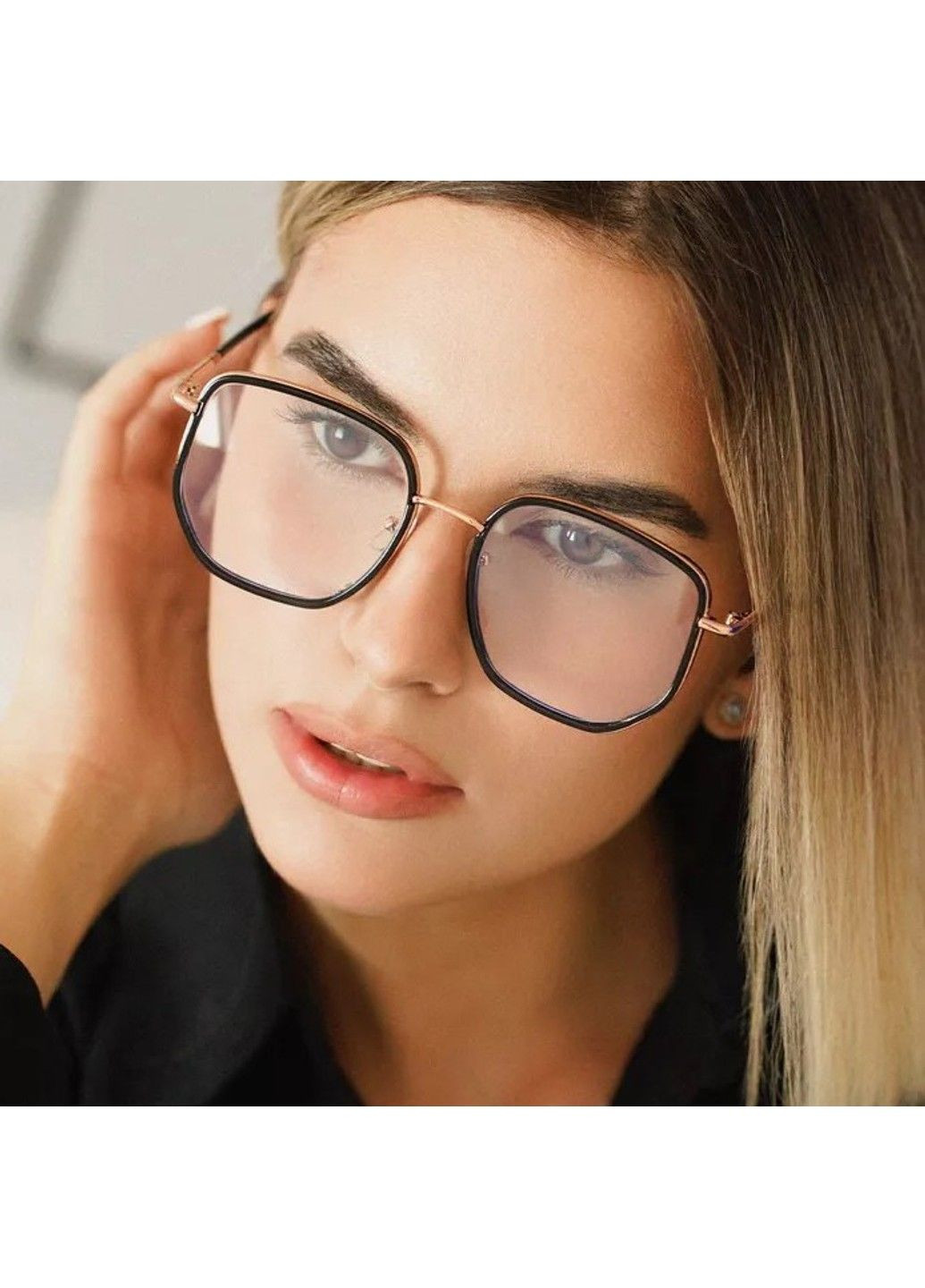 Сонцезахисні окуляри Mystery іміджеві прозорі з чорним No Brand (322841422)