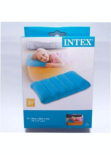 Надувная флокированная подушка 68676, голубая Intex (301916724)