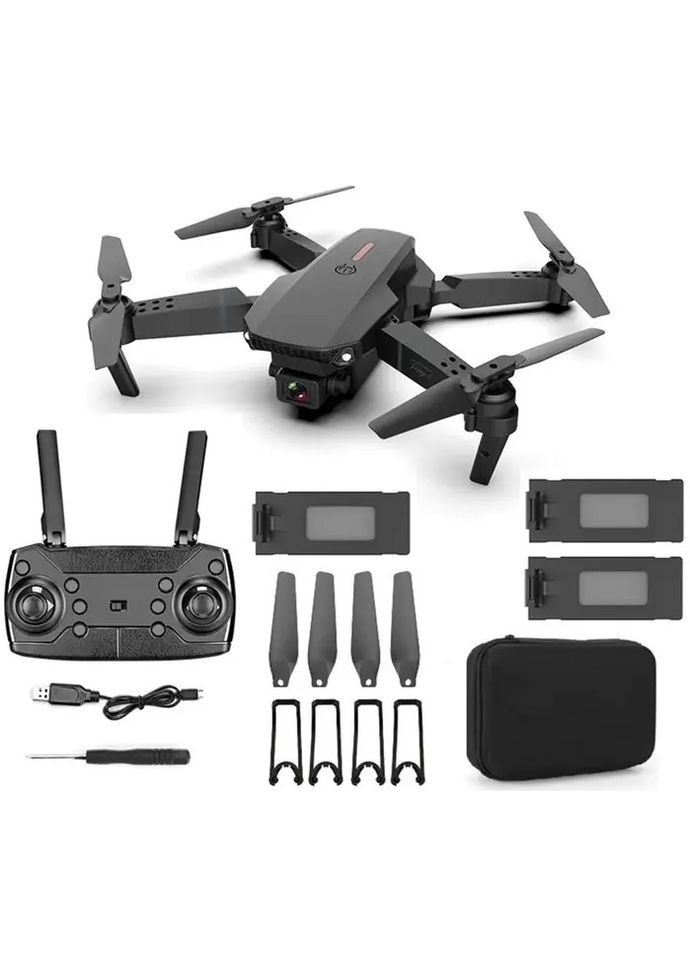 Дрон E88Pro с камерой 4K или 1080P Wi-Fi FPV, складной квадрокоптер с удержанием высоты, до 100 м, черный China (351854967)