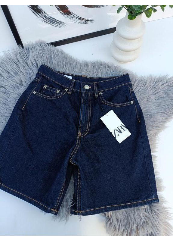 Джинсові шорти з середньою посадкою Zara (346600206)