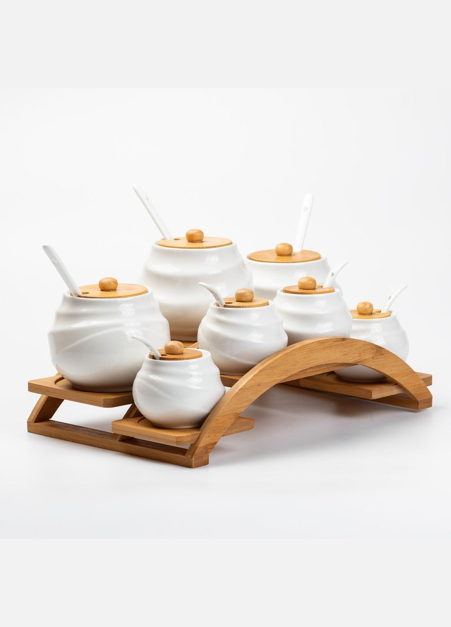 Набор баночек для сыпучих продуктов 7 штук по 200/500 мл, белый Yiwu (322503794)