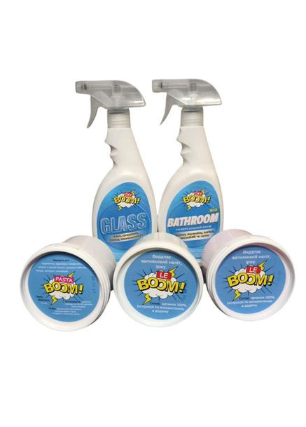 Набір Oxy Boom 5 в 1 GLASS, BATHROOM миючі засоби для поверхонь No Brand (330778161)